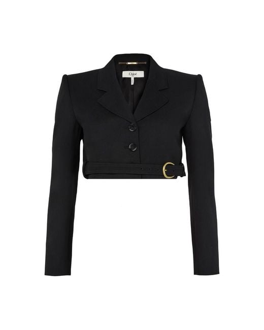 Chloé Black Cropped Blazer