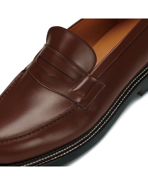 J.M. Weston Brown 180 Three Sole Loafers for men
