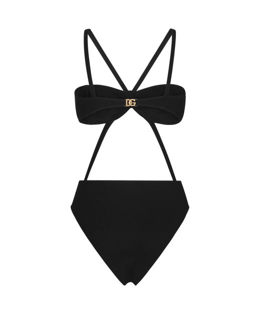 Dolce & Gabbana Black One-Piece Swimsuit