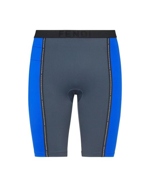 Fendi Blue Short Cycling Shorts for men