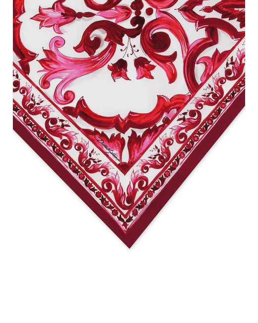 Dolce & Gabbana Red Twill Scarf (50 X 50)