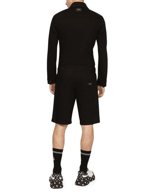 Short en jean élastique noir Dolce & Gabbana pour homme en coloris Black