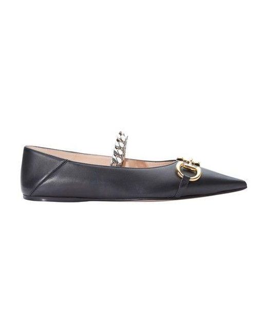 Gucci Ballerina Flats With Chain in Blue | Lyst