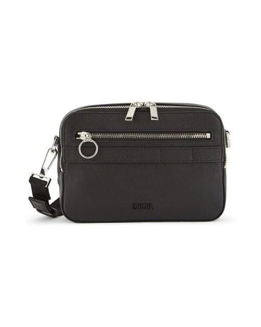 Dior Black Safari Messenger Bag In Calfskin for men