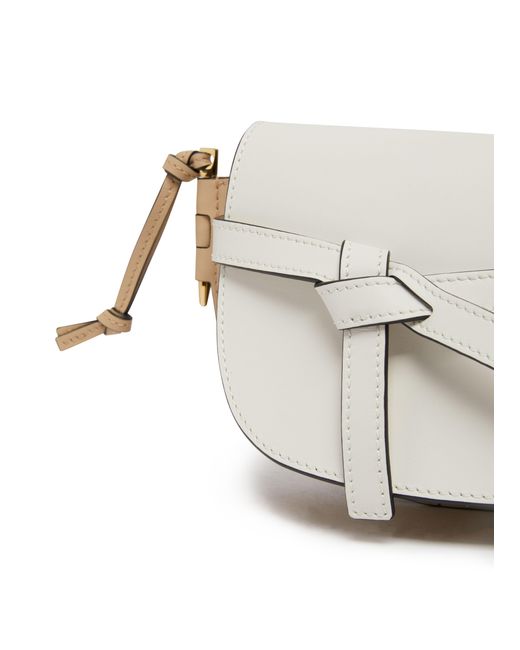 Loewe White Gate Dual Mini Leather Shoulder Bag