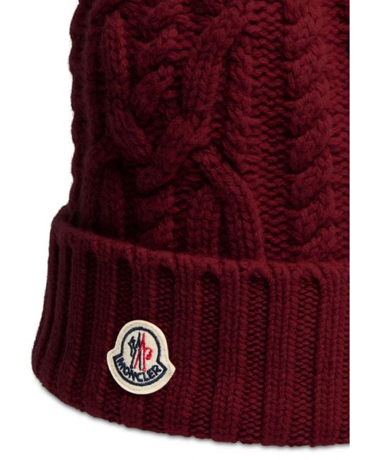 Moncler Brown Logo Beanie