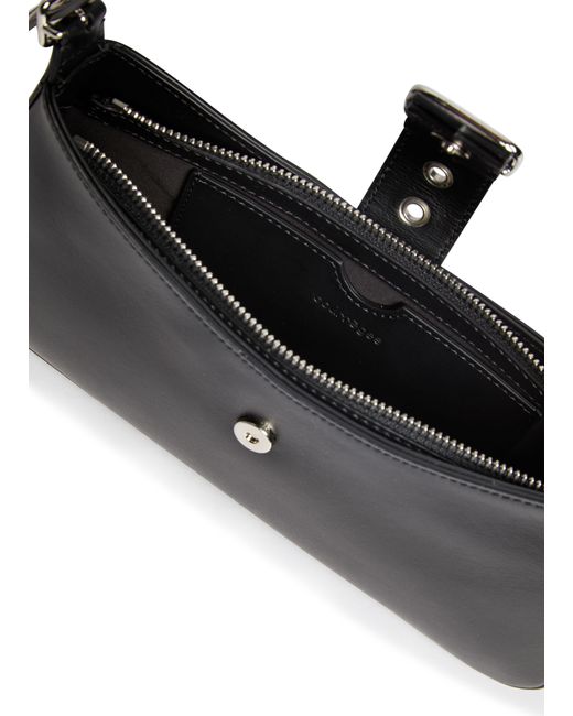 Courreges Black Gogo Leather Shoulder Bag