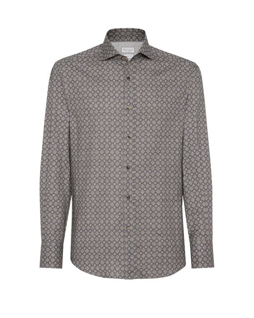 Chemise coupe slim Brunello Cucinelli pour homme en coloris Gray