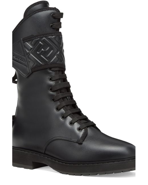 Fendi Black Leather Biker Boots