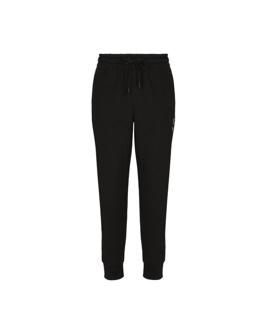 Dolce & Gabbana Black Jersey jogging Pants With Embroidery for men