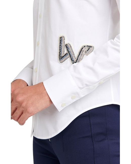 Louis Vuitton White Cotton Logo Embroidered Button Front Shirt M Louis  Vuitton