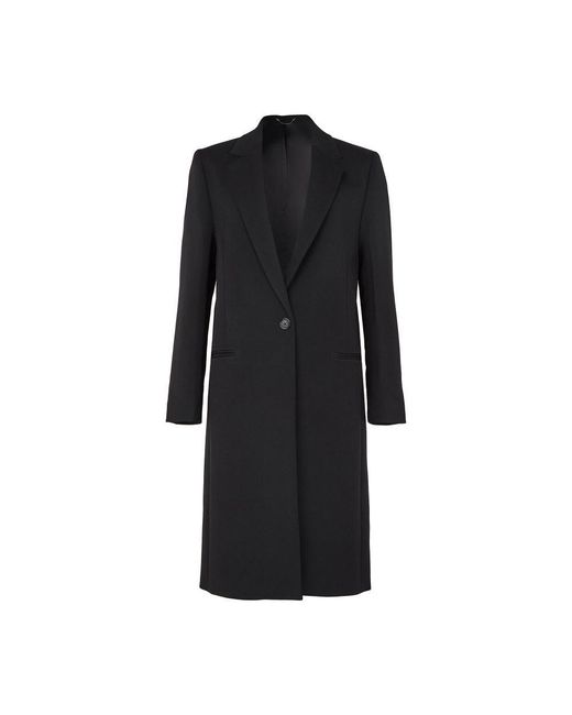 Totême Black Klassischer Taillierter Wollmantel