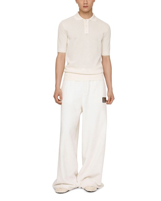 Dolce & Gabbana Poloshirt aus Baumwolle in White für Herren
