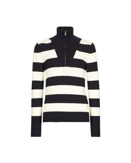 Dolce & Gabbana Blue Striped Cotton Pullover With Zipper for men