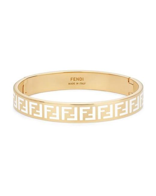 Fendi O'Lock Women's Gold Finish Metal Medium Cuff Bracelet – Queen Bee of  Beverly Hills