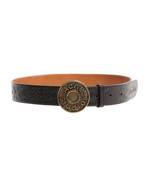 Acne Brown Ledergürtel Mit Logo-Schnalle
