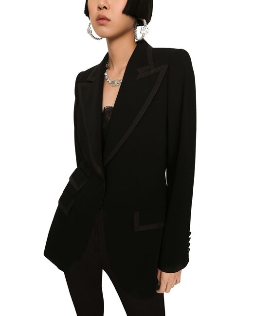 Dolce & Gabbana Black Twill Turlington Tuxedo Jacket