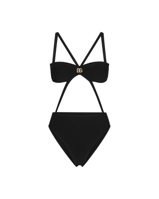 Dolce & Gabbana Black One-Piece Swimsuit