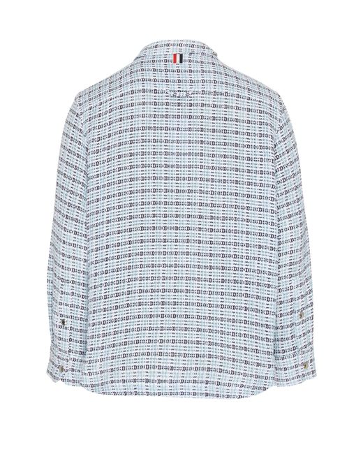 Thom Browne Blue Snap Front Overshirt for men