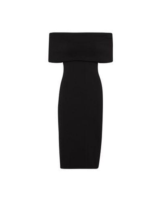 Bottega Veneta Black Textured Nylon Off-The-Shoulder Dress