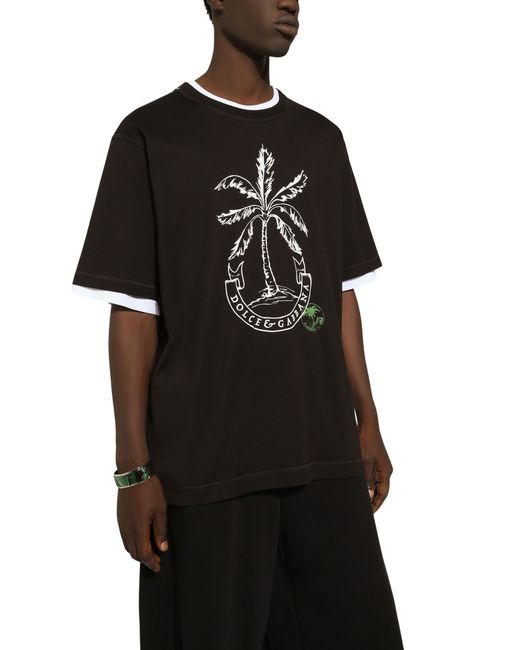 T-shirt à manches courtes Dolce & Gabbana pour homme en coloris Black