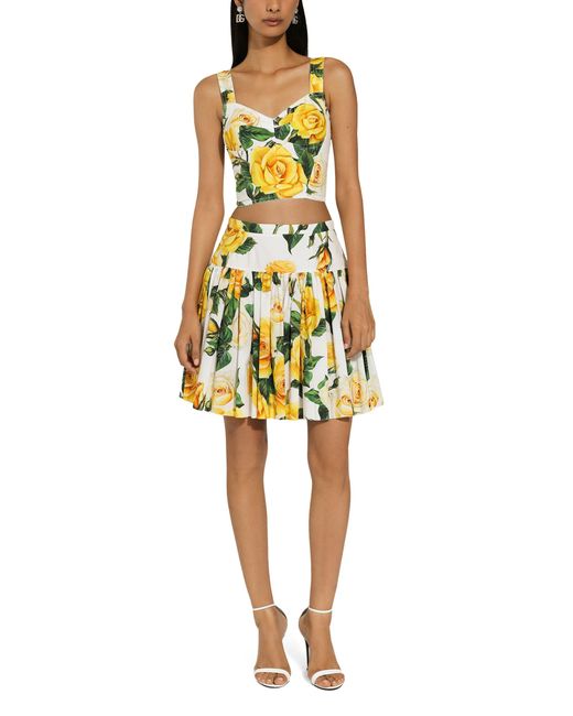 Dolce & Gabbana Yellow Short Circle Skirt