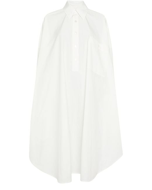 Bottega Veneta White Kleid Aus Kompakter Baumwolle