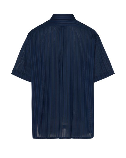 Givenchy Gestreiftes Hemd aus Baumwollvoile in Blue für Herren