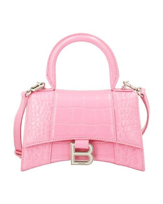 Balenciaga Pink Hourglass Xs Top Handle