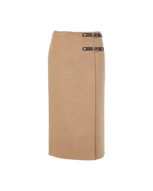 Max Mara Natural Curzio Midi Skirt