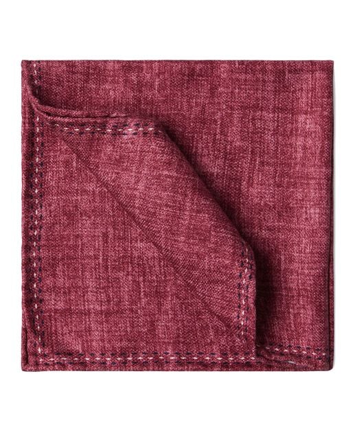 Brunello Cucinelli Red Silk Pocket Square for men