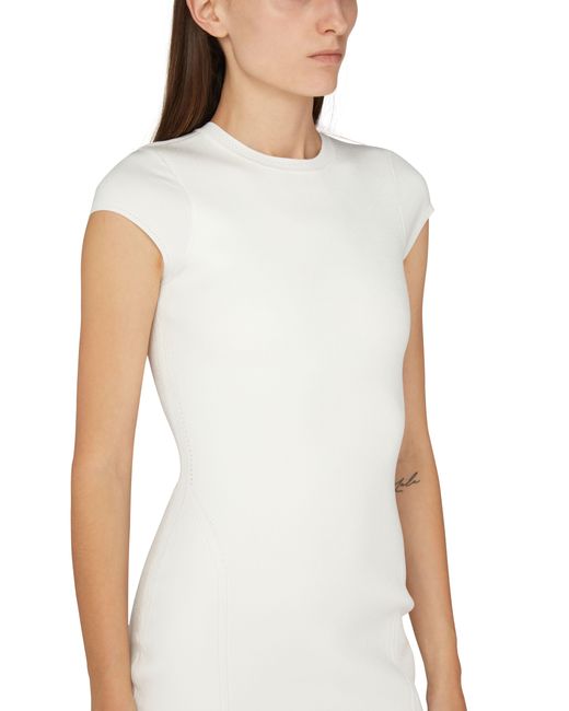 Victoria Beckham White Vb Body Compact Cap Sleeve Mini Dress