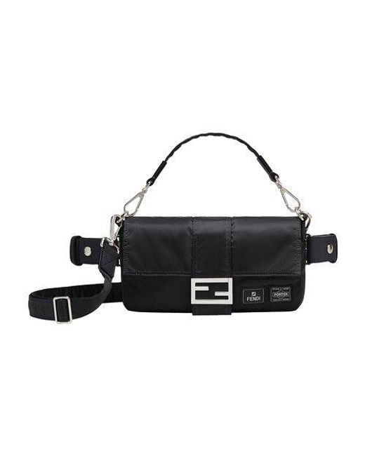 Fendi Black And Porter Baguette Bag for men