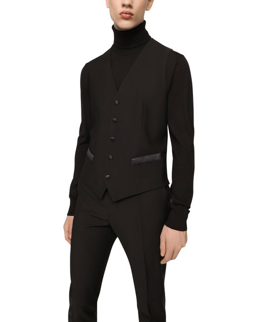 Dolce & Gabbana Black Wool Turtle-Neck Sweater for men