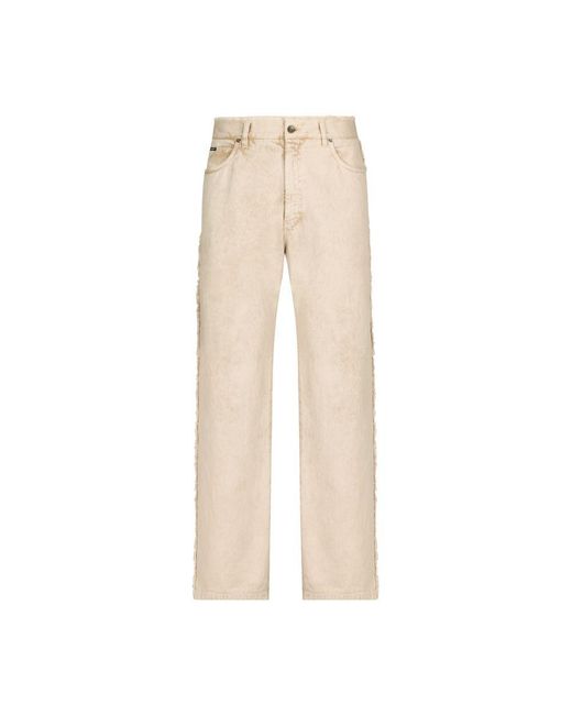 Dolce & Gabbana Natural Overdye Jeans With Raw Edge for men