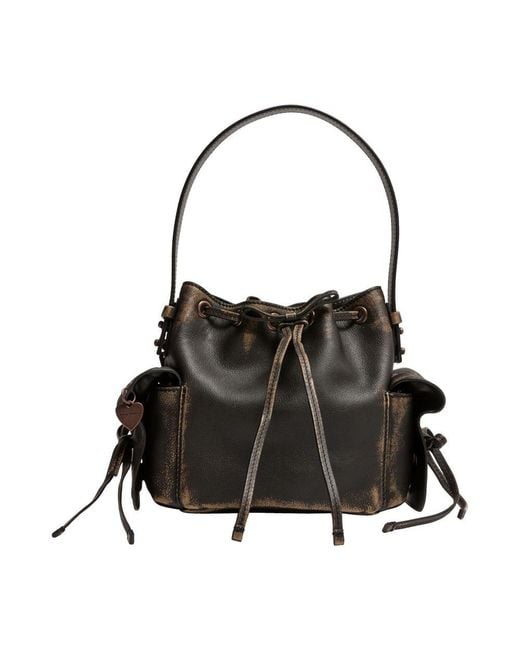 Acne Black Multipocket Mini Bucket Bag Vintage