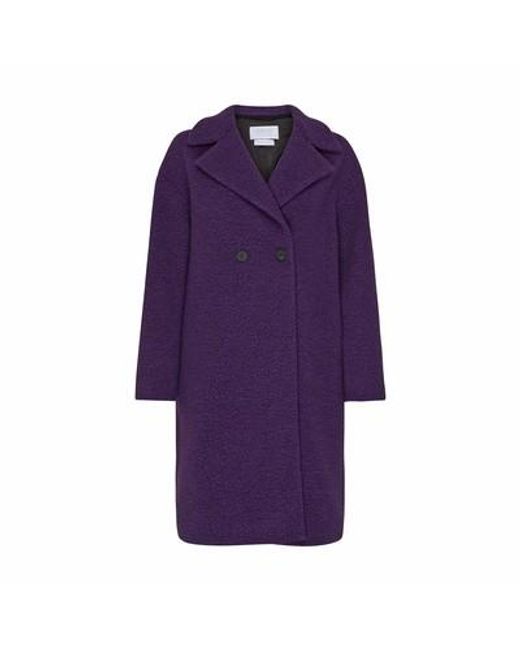 Harris Wharf London Purple Double Breasted Coat