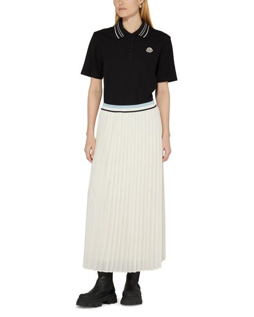 Moncler Natural Pleated Midi Skirt