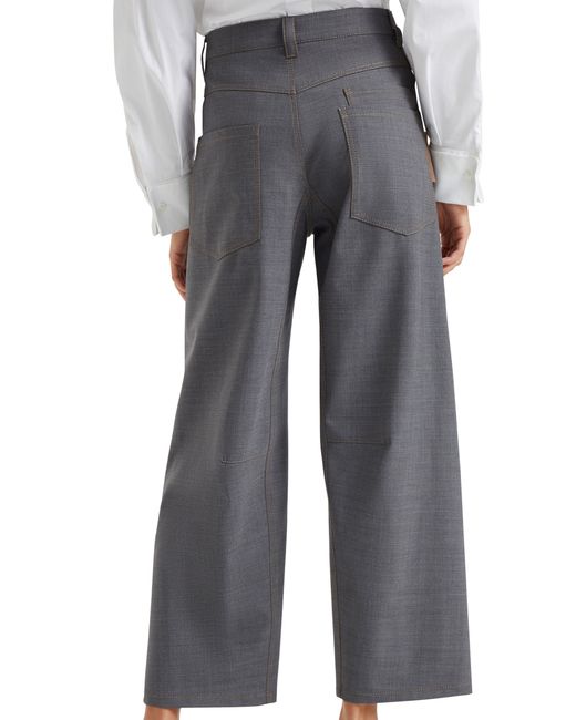 Brunello Cucinelli Gray Soft Curved Trousers