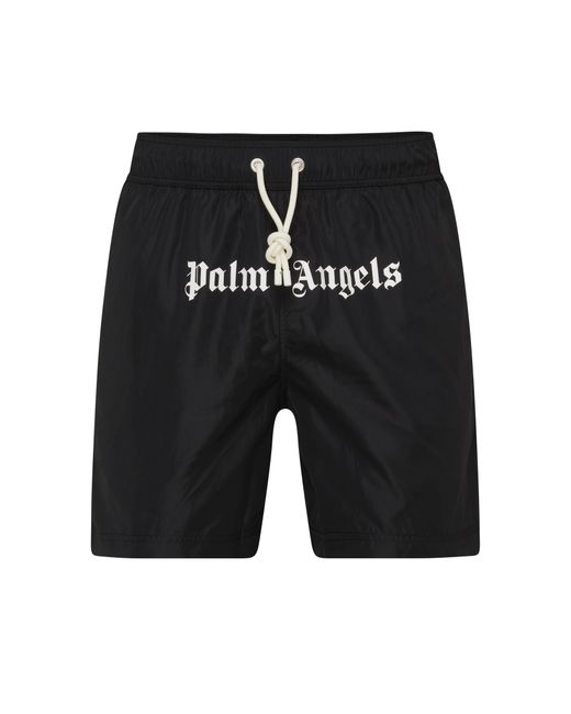 Palm Angels Klassische Badeshorts mit Logo in Black für Herren