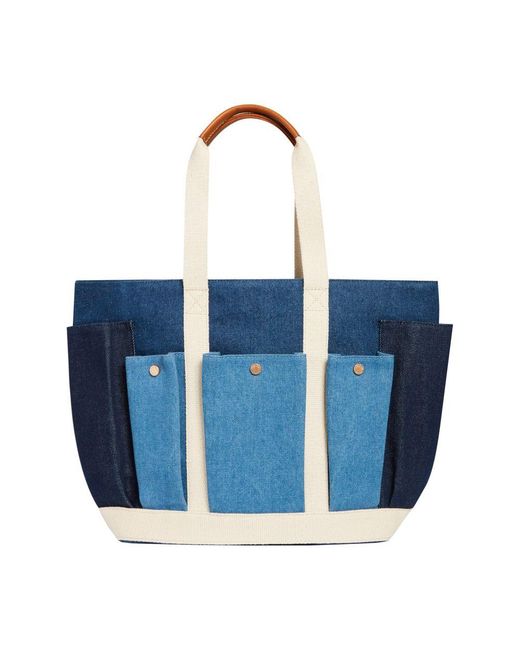 Vanessa Bruno Blue Multi-pocket L Cabas Tote Bag