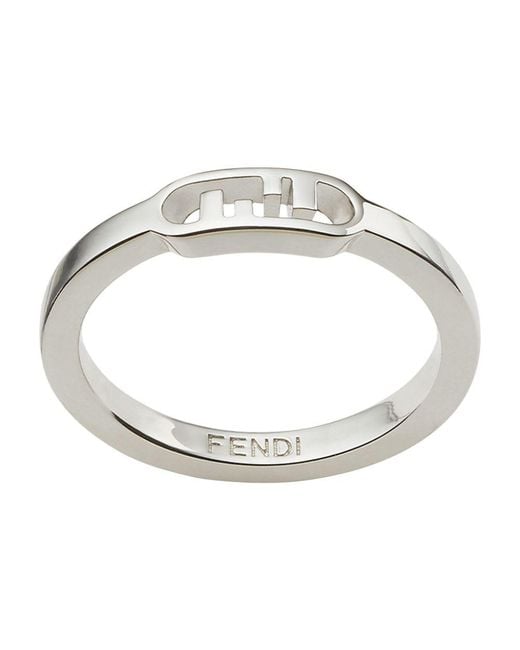 Fendi Metallic O’Lock Ring for men
