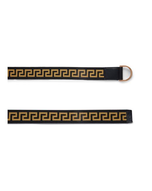Versace Black Greca Ribbon Belt for men