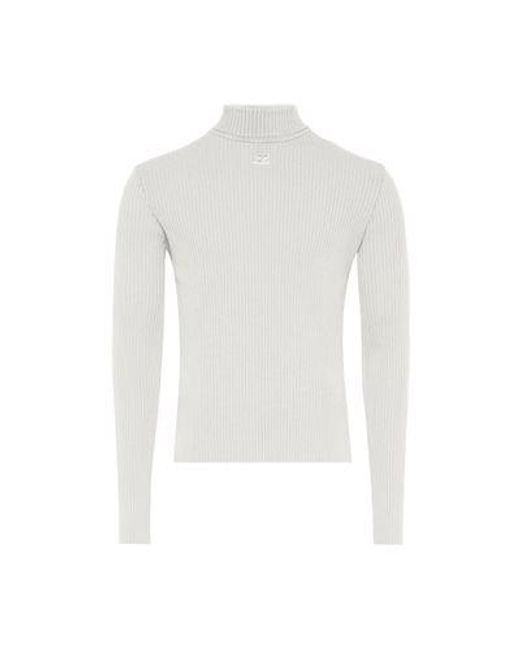 Courreges White Mockneck Sweater for men