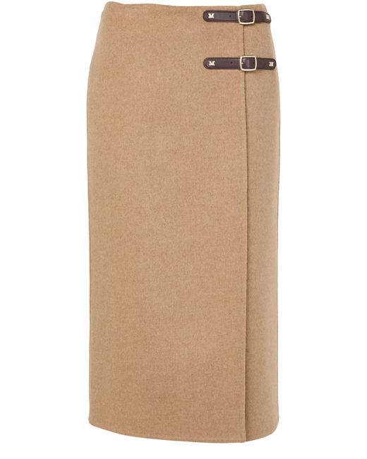 Max Mara Natural Curzio Midi Skirt