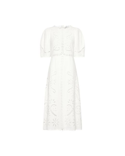 Sea White Liat Embroidery Dress