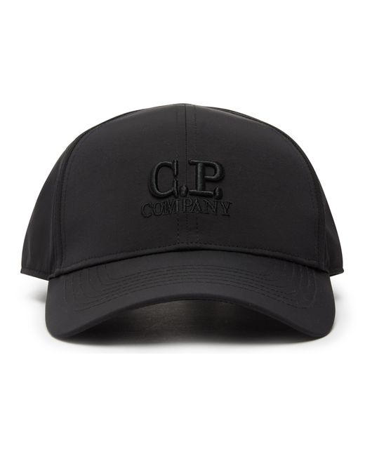 C P Company Black Chrome-r Logo Cap for men