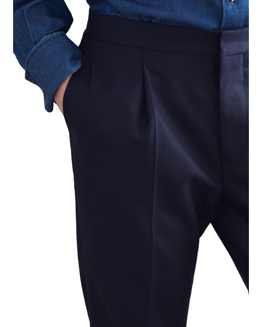 Brunello Cucinelli Tuxedo Trousers With Pleats in Blue for Men Lyst UK