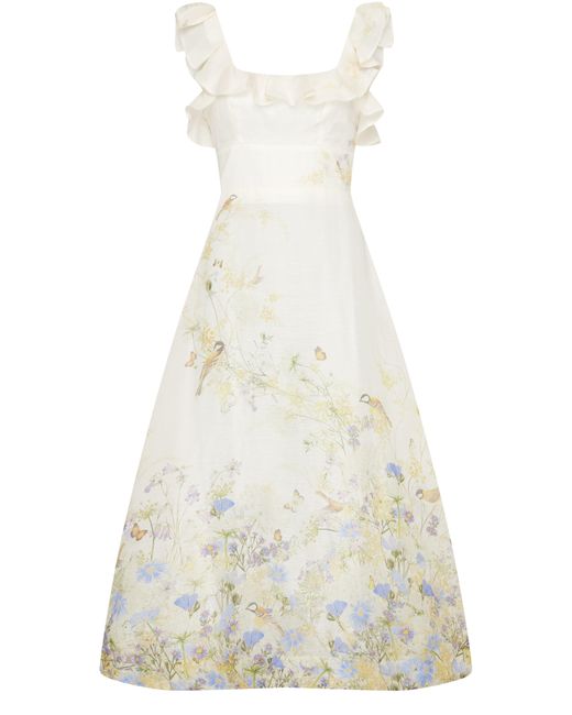 Zimmermann White Midikleid mit Blumenprint