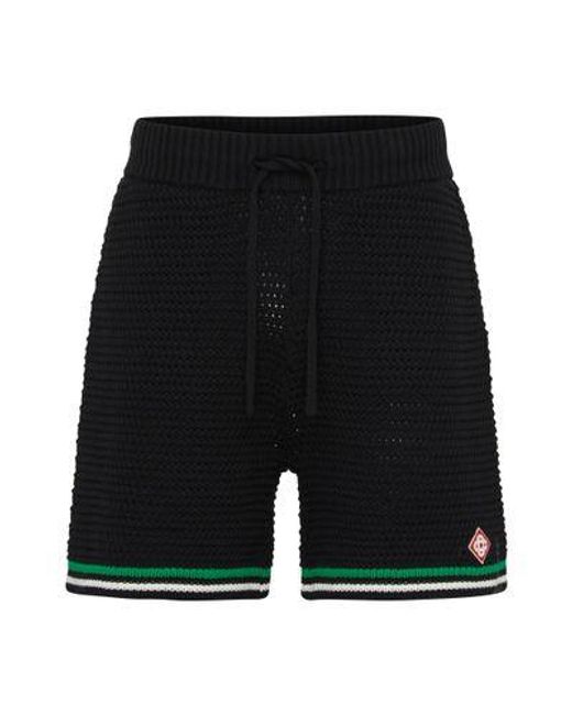 Casablancabrand Black Knit Tennis Shorts for men